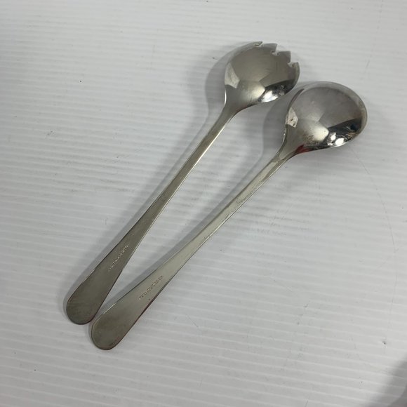 Vintage Silverplate Silver Plate Salad Serving Set Spoon Spork Fork 8.75" - Picture 2 of 4